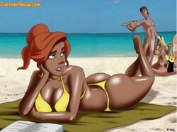 anastasia_(film) anastasia_nikolaevna arms aurora_(sleeping_beauty) beach big_breasts bikini breasts cartoonvalley.com cleavage crossover dark-skinned_female disney disney_prince disney_princess don_bluth father_and_daughter hands helg incest king king_hubert king_stefan legs nipples ocean photo_background prince prince_phillip princess royalty sex sleeping_beauty_(1959_film) suntan tanline