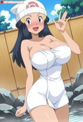 dawn_(pokemon) pokemon busty big_breasts large_breasts huge_breasts ass fat_ass big_ass large_ass huge_ass butt big_butt voluptuous curvy female female_only waist hips wide_hips legs cute thick_thighs thick_ass narrow_waist slim_waist aindroidparanoid ai_generated tagme 1girls breasts hi_res human hair