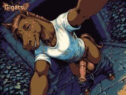 gigatsu ai_generated pixel_art pixel_animation gif twitching animated animation limited_palette ai_assisted aseprite_(artwork) horse horsecock horse_penis selfie furry furry_only 1boy