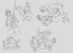 chlvkno99 2d sketch black_and_white cd_projekt_red the_witcher_(series) the_witcher_3:_wild_hunt ciri white_hair scar female light_skin light-skinned_female monster ghoul_(the_witcher) 1monster 1girls sword defeated defeated_heroine rape raped_by_monster sex vaginal_penetration penetration penis big_penis breasts nipples breast_grab pussy pubic_hair ass anus spread_legs legs_up wet_pussy high_heel_boots