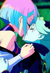 2d 2girls ai_generated animated cd_projekt_red cyberpunk:_edgerunners cyborg_girl edited grok grok_imagine inminent_sex kissing kissing_neck lucyna_kushinada mikey-rg97 novelai passionate rebecca_(edgerunners) sound studio_trigger tagme video yuri