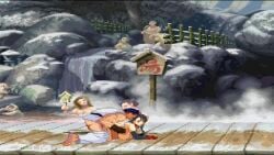 1boy1girl 2d all_fours alternate_breast_size asian_male ass background_character big_breasts bouncing_breasts breasts capcom commission crossover crown cum cum_in_pussy cum_inside doggy_style ejaculation female fighting_game final_fantasy final_fantasy_vii gif grabbing grabbing_from_behind huge_breasts japanese_male large_breasts laying_down laying_on_ground linn_kurosawa long_hair m.u.g.e.n male male/female male_penetrating_female no_sound onsen penetration pixel_art public public_bath public_sex ryu_(street_fighter) sex square_enix straight street_fighter street_fighter_iii strider_(video_game) submissive_female tifa_lockhart tong_pooh
