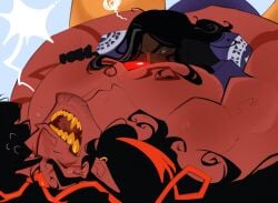 crk devsisters cookie_run cookie_run_kingdom pipipka dark_cacao_cookie burning_spice_cookie bara gay yaoi male_only male/male 2boys face_in_chest