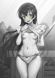 1girls black_and_white breasts female love_live! love_live!_school_idol_project sonoda_umi tagme unsfrau