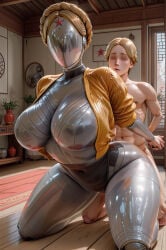 1boy 1boy1girl 1girls ai_generated android atomic_heart big_breasts big_thighs bigger_female blonde_hair breasts crown_braid curvaceous curvy curvy_figure cyborg cyborg_girl digital_media_(artwork) ekaterina_nechayeva female focus_entertainment gynoid height_difference hips hourglass_figure huge_ass huge_breasts huge_thighs human/humanoid human/robot human_on_robot large_breasts large_thighs larger_female left_(atomic_heart) legs male male/female mature mature_female metallic_body mundfish pankerg robot robot/human robot_girl robot_on_human russian russian_female sex shorter_male size_difference smaller_male straight taller_female the_twins_(atomic_heart) thick thick_hips thick_legs thick_thighs thighs voluptuous voluptuous_female waist wide_hips wide_thighs