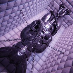 1:1 3d_(artwork) absurd_res animal_genitalia animal_penis anthro anthro_on_anthro arms_tied ball_gag balls bdsm biped black_body black_clothing black_latex blender_(artwork) blender_cycles_(artwork) blindfold blue_penis bondage bound bulge canid canine canine_genitalia canine_penis canis chain claws clothed clothing cuff_(restraint) depth_of_field digital_media_(artwork) dragonplayer dragonplayer_(character) encasement fox gag gagged genitals hands_tied hanging_from_ceiling hi_res inside latex latex_clothing latex_skinsuit latex_straitjacket legs_tied male mammal metal_cuffs multicolored_body muzzle_(object) muzzled nasal_tube orgasm_denial padded_room padded_walls paws penis permanent_bondage permanent_encasement permanent_orgasm_denial permanent_sensory_deprivation predicament_bondage reflection restraints rexouium sealed sensory_deprivation sensory_deprivation_hood skinsuit slim slim_anthro slim_male slim_sub solo straitjacket submissive submissive_male suspended_by_leg suspension tail tight_clothing tube tube_gag tube_in_mouth upside_down