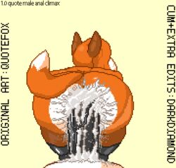 2boys ambiguous_gender anal anal_sex animated anthro ass big_butt big_penis bodily_fluids canid canine continue_after_cum cum cum_in_ass cum_inside duo_male edit erection fox gay genital_fluids genitals gif girly low_res male male/male male_pov mammal marilyn_(quotefox) messy orgasm penetration penis pixel_animation pixel_art pov quotefox sex