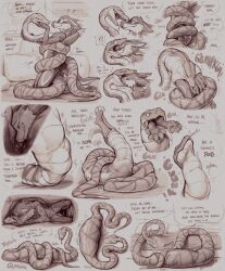 absurd_res anthro coiling dragon duo feral hi_res lunlunfox male male/male mythological_creature mythological_scalie mythology oral_vore reptile scalie snake teasing vore