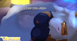 anthro arc_vap arcvap backis bed bedroom belly cord domestic_cat duo felid feline felis female furniture hi_res internal male mammal night pregnant sleeping umbilical unbirthing uterus vaginal vextrix vore