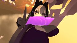 cock_worship dick_on_face erp five_nights_at_freddy's five_nights_at_freddy's:_security_breach fnaf happy happy_female moondrop oral_sex outside peace_sign purple_cock vrchat