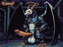 gigatsu ai_generated pixel_art pixel_animation gif twitching animated animation limited_palette ai_assisted aseprite_(artwork) furry erection cyberpunk android big_penis 1boy dragon furry_only looking_at_viewer monster monster_cock solo solo_focus