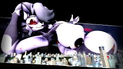 3d_(artwork) absurd_res anthro aroused aroused_face big_breasts big_butt breasts butt canid canid_demon canine canis city city_background city_crushing city_destruction cityscape demon destruction digital_media_(artwork) eyebrow_piercing facial_piercing female half-closed_eyes hellaverse hellhound helluva_boss hi_res huge_breasts huge_butt loona_(helluva_boss) macro mammal mythological_canine mythological_creature mythology narrowed_eyes nipple_piercing nipples nose_piercing nose_ring piercing red_eyes ring_piercing smile smirk snoozehh solo source_filmmaker_(artwork) thick_thighs wide_hips wolf
