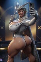 1girl 1girls 3d 3d_model 3d_render ai_generated ass ass_focus athletic_female big_ass big_breasts blonde_hair blue_lipstick breasts busty calves cape cleavage crown curvaceous emma_frost emma_frost_(gala_glam) emma_frost_(marvel_rivals) female female_only fur headwear heel_boots heels hellfire_club high_quality high_resolution highleg highleg_leotard holding_phone huge_ass huge_breasts large_ass large_breasts leather legs_apart lewdstein light-skinned_female lighting lipstick long_sleeves makeup marvel marvel_rivals mature_female milf muscular_female muscular_thighs oiled_skin peace_sign phone selfie sideboob slim_waist smirk solo tall_female tan_skin thick_thighs thunder_thighs tongue voluptuous