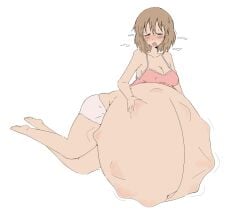 ayumu_niikura belly belly_button city_(arawi_keiichi) creature_inside deviantart edit edited female hyper_belly kitsutumi pregnancy pregnant pregnant_belly pregnant_female ultrafirelmao