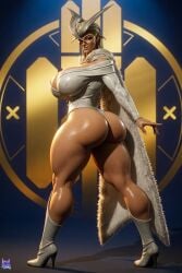 1girl 1girls 3d 3d_model 3d_render ai_generated athletic_female big_ass blonde_hair blue_lipstick calves cape cleavage crown curvaceous emma_frost emma_frost_(gala_glam) emma_frost_(marvel_rivals) female fur headwear heel_boots heels hellfire_club high_quality high_resolution highleg highleg_leotard large_ass large_breasts leather legs_apart lewdstein light-skinned_female lighting lipstick long_sleeves makeup marvel marvel_comics marvel_rivals mature_female milf muscular_female muscular_thighs oiled_skin sideboob slim_waist solo tall_female tan_skin thick_thighs thunder_thighs voluptuous