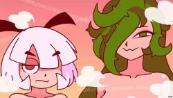 2025 animated big_breasts breasts cute gif goomba goomba_girl green_hair mario_(series) minus8 naked nintendo nude nude_female piranha_plant piranha_plant_girl rule_63 sexy teeth video_game video_game_character video_game_franchise video_games watermark white_hair white_skin