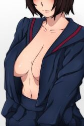 1girls 2d 2d_(artwork) 2d_artwork belly belly_button big_boobs big_breasts blush_face blush_lines blushing blushing_female breasts brown-haired_female brown_hair busty busty_female busty_girl cleavage closed_mouth_smile collarbone digital digital_art digital_drawing digital_drawing_(artwork) digital_media digital_media_(artwork) drawing female female_focus female_only fit_female flushed flushed_face high_resolution highres inframammary_fold large_boobs large_breasts lean_figure light_smile linea_alba lips midriff naked_shirt narrow_waist navel no_bra oc open_clothes open_clothing open_shirt open_topwear original original_art original_artwork original_character school_uniform schoolgirl shirt short_hair shymiruku simple_background slender_body slender_waist slight_smile slim_female slim_waist smile smiley_face smiling smiling_at_viewer solo standing stomach teenage_female teenage_tits teenager unbuttoned unbuttoned_shirt uniform upper_body white_background