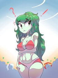 3girls bikini breasts brown_eyes cameltoe cleavage crowd drooling equestria_girls erect_nipples erect_nipples_under_clothes fit_female freckles friendship_is_magic green_hair hananpacha hasbro implied_yuri large_breasts licking_lips light_green_skin my_little_pony nipple_bulge pokies public_exposure sunset_shimmer swimsuit thick_thighs thighs trixie_(mlp) trixie_lulamoon trixie_lulamoon_(eg) two_tone_hair voluptuous wallflower_blush_(eg) white_hair wide_hips