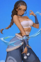 1girls ai_generated avatar_legends avatar_the_last_airbender big_ass big_breasts breasts brown-skinned_female brown_body brown_skin bust busty chest curvaceous curvy curvy_figure dark-skinned_female dark_skin digital_media_(artwork) female female_only hips hourglass_figure katara legs nickelodeon penguih slim_waist thick thick_hips thick_legs thick_thighs thighs voluptuous waist water_tribe waterbender waterbending wide_hips
