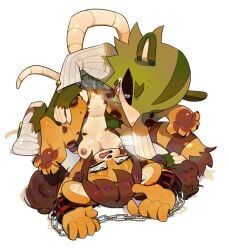 1boy 1girls areolae black_sclera bondage bound brown_hair clutch_the_opossum commission crying_with_eyes_open cufflink dubious_consent green_fur handcuffs idw_publishing opossum pawpads paws pinklilim pinstripe_pattern questionable_consent rodent sonic_(series) sonic_oc sonic_the_hedgehog_(comics) sonic_the_hedgehog_(idw) sonic_the_hedgehog_(series) steamy_breath sweatdrop upside-down white_background white_eyes yellow_eyes