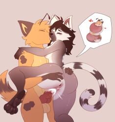 aggressive_fertilization animal_genitalia antennae_(anatomy) anthro anus arthropod artificial_spine bee big_butt black_nose bodily_fluids breasts breed brown_body brown_fur brown_hair butt butt_grab canid canine canine_penis cum cum_in_vagina cum_inside duo ears_up egg facial_markings female fertilizing fifehezana_mafy fox french_kissing fruitlooms fur furaffinity_link genital_fluids genitals hair hand_on_butt head_markings heart_symbol hi_res hybrid hymenopteran impregnation insect kiss_on_lips kissing kissing_while_penetrated kissing_while_penetrating lemur making_out male male/female mammal markings multicolored_body multicolored_fur nude on_one_leg one_leg_up orange_body orange_fur ovum pawpads paws penetration primate raised_leg sex sperm_cell sperm_cell_with_face sperm_dominating_ovum sperm_meets_ovum standing strepsirrhine striped_markings striped_tail stripes tail tail_markings tan_body tan_fur thick_thighs tongue vaginal vaginal_fluids vaginal_penetration vulva