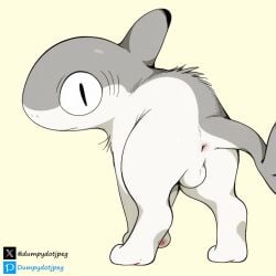 sharkitty_(yogin) standing dumpydotjpeg feral male balls anus backsack ai_generated