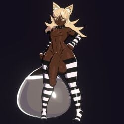 1futa 3d balls big big_ass big_penis collar colonalcbplayer condom_balloon cum cum_in_condom foreskin freckles full_condom futanari nicky_(colonalcbplayer) nipple_piercing pubic_hair small_breasts spiked_bracelet spiked_collar thick_thighs thighhighs veiny_penis