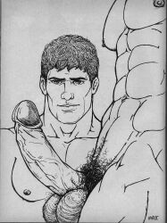 matt_(charles_edward_kerbs) archived_source monochrome traditional_media gay yaoi original male male_only