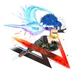 1girls big_ass big_breasts blue_eyes blue_hair huge_ass king_of_fighters leona_heidern light-skinned_female light_skin pale-skinned_female pale_skin redgray21st thick_ass