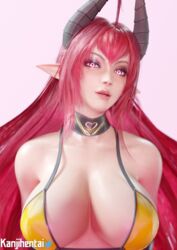 3d bikini breasts busty close-up clothing daemon_girl demon_girl devil devil_horns gloves high_resolution horns kanjihentai large_breasts large_filesize one_eye_closed original_character ryanreos shiny sinia succubus succubus_horns swimsuit wet wink winking_at_viewer