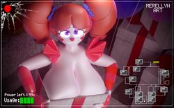 3d baby_(fnafsl) babyfayn_nsfw big_breasts breasts camera_view circus_baby circus_baby_(fnaf) clown clown_girl clown_nose cute five_nights_at_freddy's five_nights_at_freddy's:_sister_location five_nights_at_freddy's_2 fnaf merellyn present purple_eyes red_hair sister_location solo squish white_skin