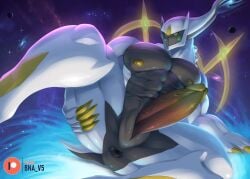 abs anthro anthrofied arceus bara bna_v5 detailed_background erection genitals hi_res legendary_pokemon male male_only muscular muscular_male nintendo nipples pecs penis pokémon_(species) pokemon pokemon_(species) sole_male solo solo_male video_games