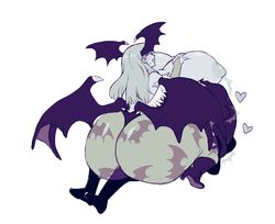 ass bbw belly big_ass big_belly big_breasts big_butt breasts clothing darkstalkers facesitting female gigantic_breasts huge_belly large_breasts male milk10pm morrigan_aensland nipples pregnant