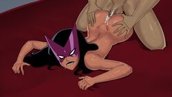 1boy 1girls anal anal_sex ass ass_visible_through_thighs bed big_ass big_breasts biting_lip black_hair breasts carol_ferris cum cum_in_ass dc dc_comics dcau faceless_male female from_behind green_lantern_(series) hands_on_ass hourglass_figure justice_league_unlimited large_ass lex_luthor long_hair lying_down male mask muscular muscular_male nipples no_panties nude nude_female nude_male penis spread_legs star_sapphire_(dc) star_sapphire_corps sunsetriders7 sweat sweating sweaty tagme violet_lantern voluptuous