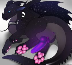 aseysh collar comettail_(kink) dragon feral genitals hi_res knot male paws penis solo wings wings_of_fire