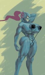 anthro big_breasts bikini breasts deltarune female fish huge_breasts pussy putricia solo undertale undertale_(series) undyne undyne_(deltarune)