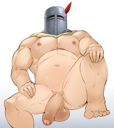 balls dark_souls flaccid fromsoftware helmet helmet_only male male_only muscles muscular nude penis rickpenman sitting solaire_of_astora solo solo_male spread_legs