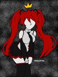 big_ass big_breasts creepypasta grey_skin hatsune_miku omegart55 only_female red_hair the_princess the_princess_(la_princesa) the_princess_society uniform video_game video_game_character video_games vocaloid