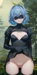 2b_cosplay ai_generated blindfold blue_hair leaf_on_head soyapoya streamer twitch virtual_youtuber vtuber