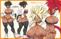 1girls aged_up big_ass big_breasts dark-skinned_female dark_skin dragon_ball dragon_ball_super dragon_ball_z female gilf impossible_clothes impossible_fit kamekuzu kameseru matsuna_(kameseru) mature mature_female mature_woman nipples older_female original original_artwork original_character original_characters reference_image reference_sheet saiyan solo solo_female super_saiyan super_saiyan_god tagme thick_ass