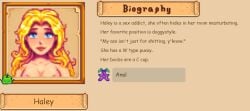 breasts character_bio character_profile haley_(stardew_valley) stardew_valley