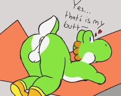 absurd_res anthro anus ass balls dinim dinosaur genitals hi_res male male/male mario_(series) nintendo presenting presenting_anus reptile scalie solo yoshi