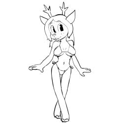 2024 ambiguous_gender animated anthro antlers areola assisted_exposure bikini black_and_white bouncing_breasts breasts byondrage clothed clothing covering covering_crotch deer deltarune double_v_sign eyebrows female female/ambiguous female_only front_view full-length_portrait genitals gesture hair horn mammal monochrome navel new_world_deer nipples noelle_holiday nude portrait pussy reindeer simple_background solo_focus stolen_bikini stolen_swimsuit swimwear teeth undertale_(series) undressing_another v_sign white_background