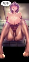 ass brave_new_world cleavage huge_breasts large_ass legs mature mature_female mo_yun-jeong short_hair spread_legs voluptuous yoongonji