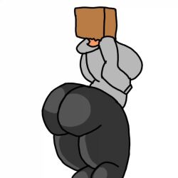 1girls animated background big_butt bouncing_ass bubble_butt cardboard_box female female_only from_behind hoodie leggings loop mp4 no_sound original_character solo tagme tight_clothing video