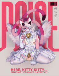 1futa anthro areolae balls bassenji bell blue_eyes bondage bottomless_skirt bottomwear bow_(disambiguation) breasts chastity_cage chastity_device clothing corset cover dickgirl dipstick_tail dragon erect_nipples flaccid fur furred_dragon futa_only futanari futasub genitals gloves hair handwear hi_res horn inner_ear_fluff intersex kittyplay legwear lingerie long_tail looking_at_viewer magazine_cover markings muzzle_(object) nipple_piercing nipples nude on_ground paris_(zodia) paw_gloves paw_mitts pawpads penis petplay piercing pink_body pink_fur roleplay rubber sitting skirt small_breasts small_penis solo spread_legs spreading stockings striped_markings striped_tail stripes tail_markings text thigh_highs topwear tuft white_hair wings