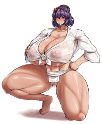 exabyte fundoshi huge_breasts kanako_yasaka massive_ass massive_breasts massive_hips massive_thighs nipples parallax05 pubic_hair pussy revealing_clothes touhou