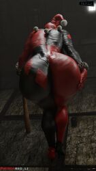 1girls 3d 9:16 ass ass_focus bat batman:_arkham_knight batman_(series) big_ass blender_(software) dc dc_comics female harley_quinn harley_quinn_(classic) harley_quinn_(injustice) huge_ass injustice_2 large_ass leather_clothing patreon_username red_lj solo