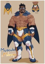 ass bara bulge chesschirebacon clothing male male_only mask maxwell_(chesschirebacon) muscles muscular no_visible_genitalia solo solo_male