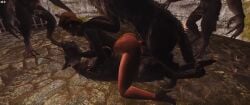 1girls 3d anal animated arena asop1290 bethesda_softworks bottomless canine_penis double_penetration functionally_nude gangbang multiple_males nari_(asop1290) skyrim tagme the_elder_scrolls vaginal_penetration werewolf wolf zoophilia